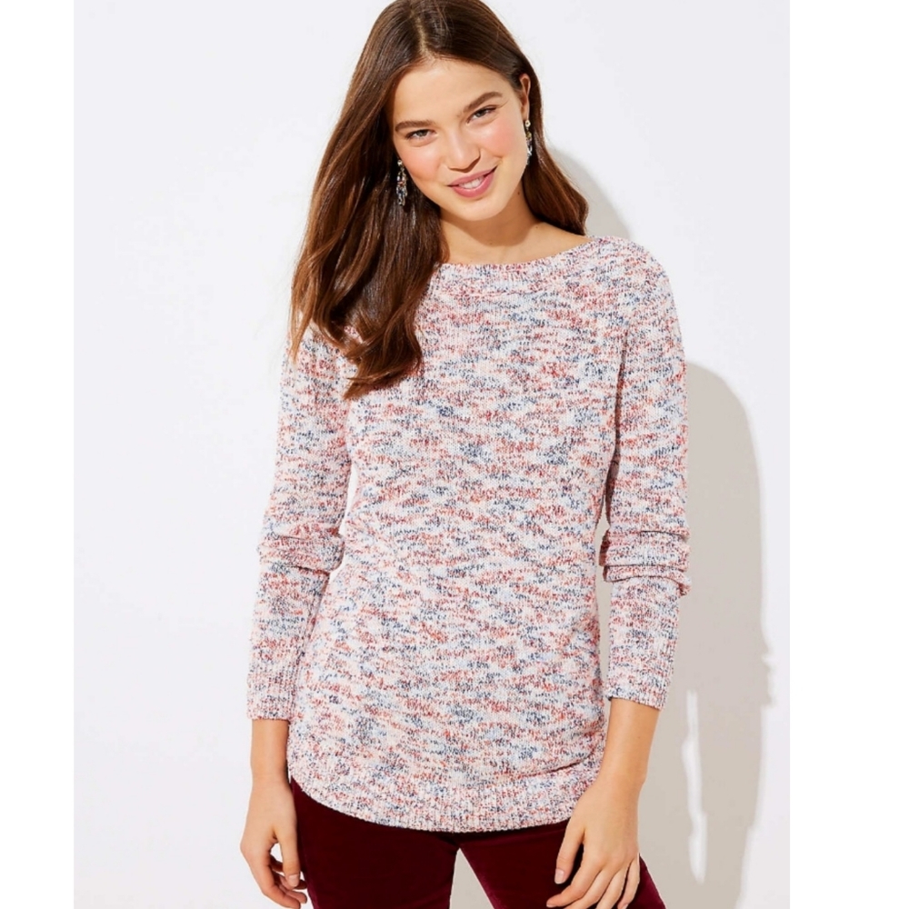 Loft Spacedye Textured Tunic Sweater